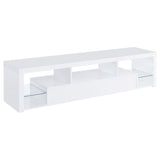 Jude 2-drawer 71" TV Stand With Shelving White High Gloss