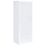 Jude 3-shelf Media Tower With Storage Cabinet White High Gloss