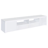 Jude 2-door 79" TV Stand With Drawers White High Gloss