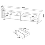 Jude 2-door 79" TV Stand With Drawers White High Gloss