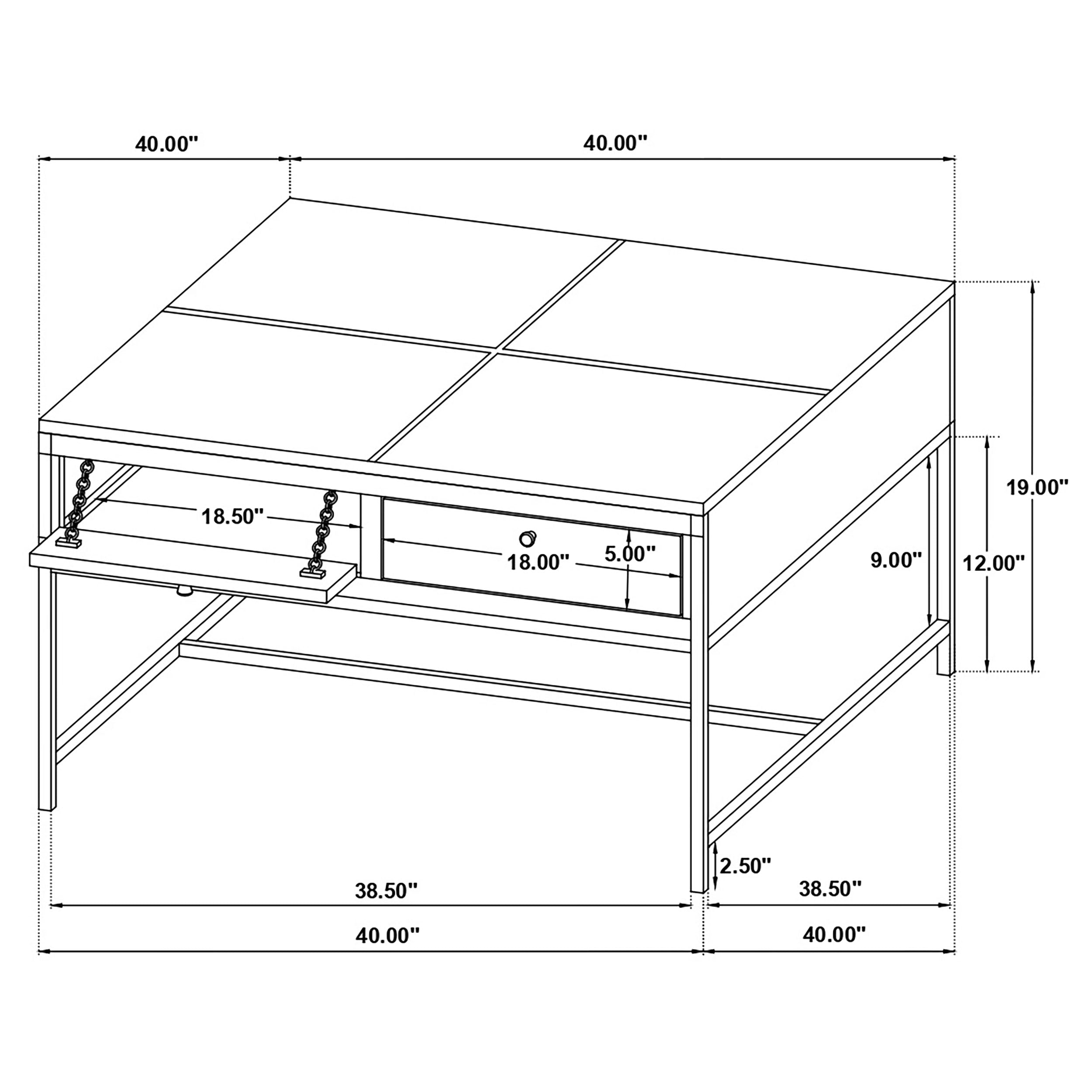 Stephie 4-drawer Square Clear Glass Top Coffee Table Honey Brown