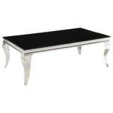 Carone Rectangular Coffee Table Chrome and Black