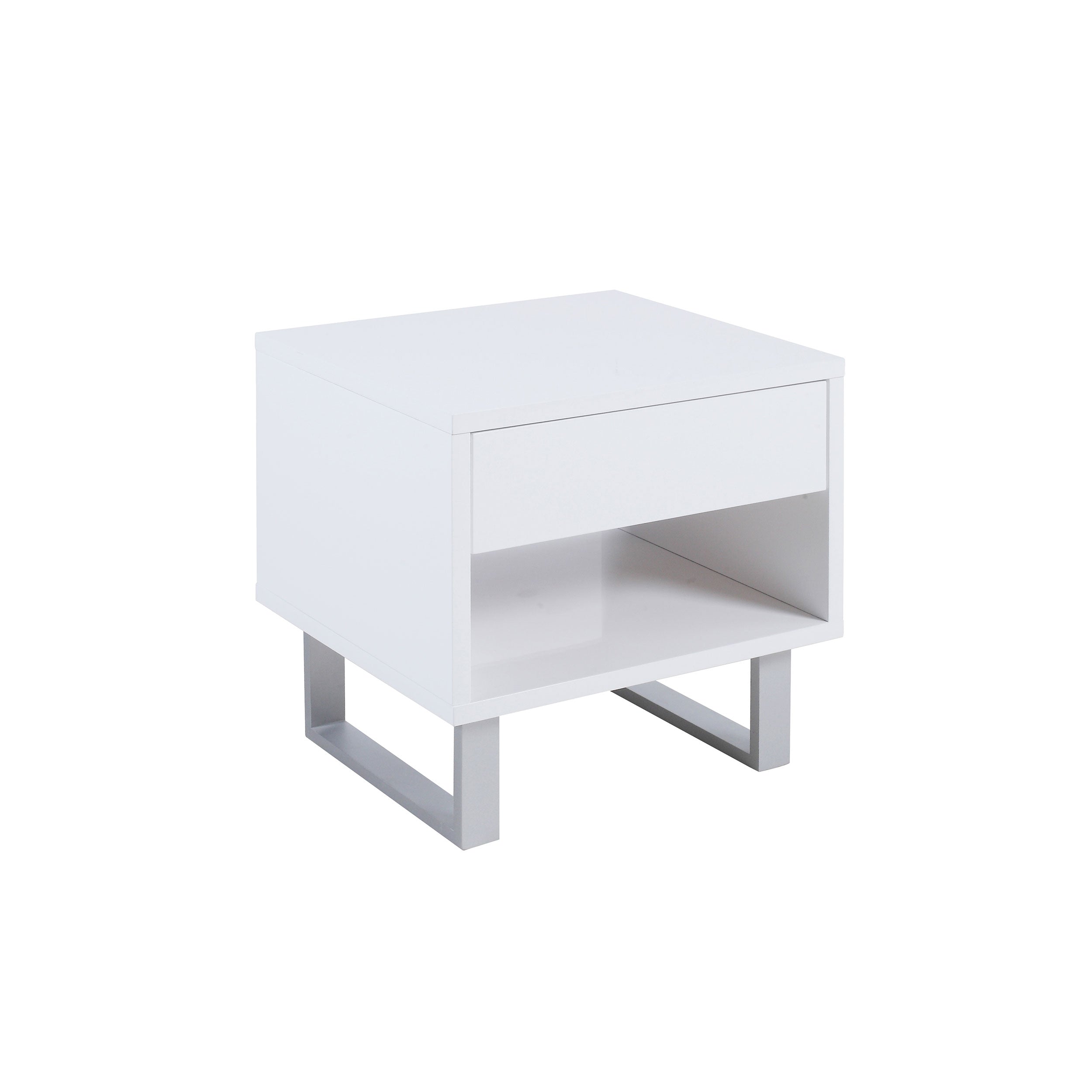 Atchison 1-drawer End Table High Glossy White