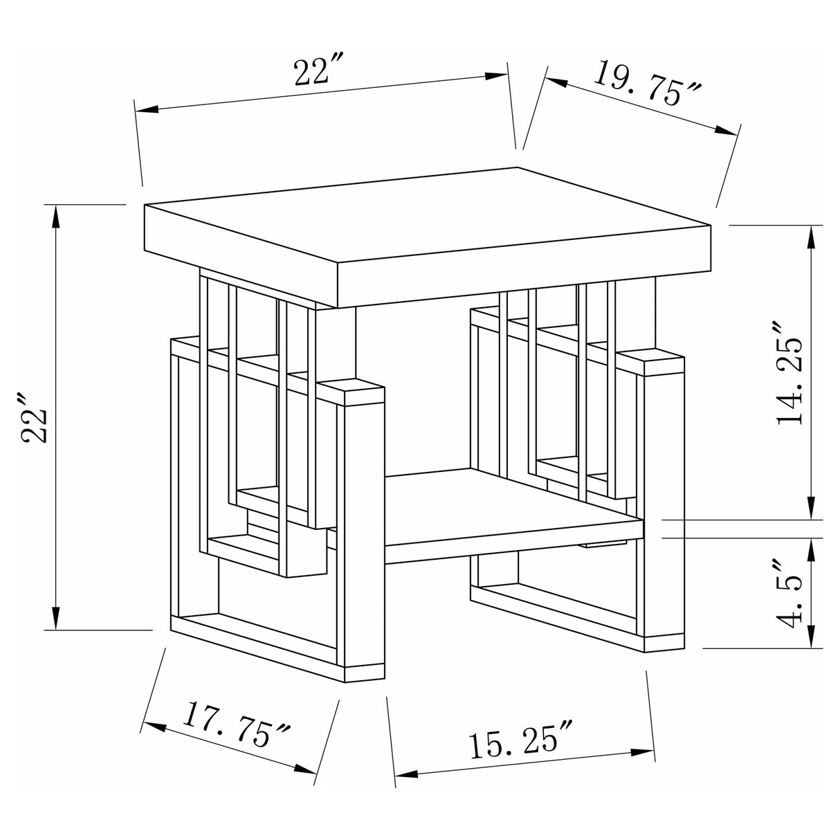 Schmitt Rectangular End Table High Glossy White