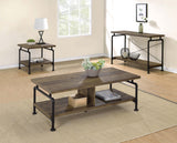 Renton Shelf Storage Coffee Table Rustic Oak and Black