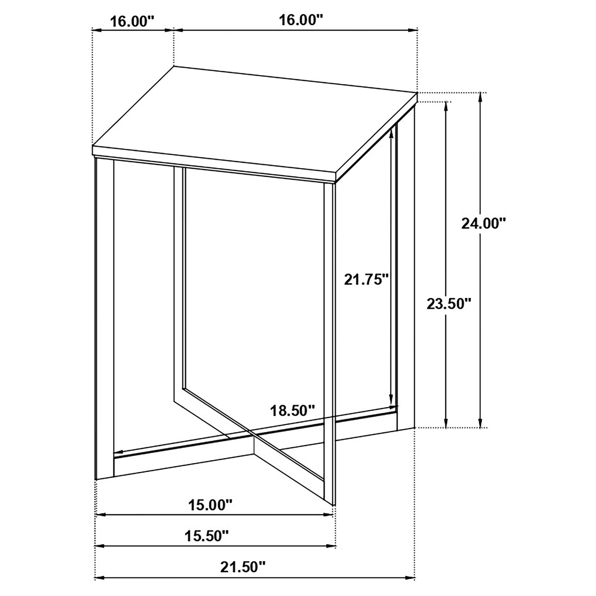 Tobin Square Marble Top End Table White and Black