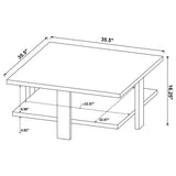 Dawn Square Engineered Wood Coffee Table With Shelf Mango