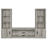 Burke 3-shelf Media Tower With Storage Cabinet Grey Driftwood