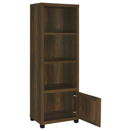 Sachin 3-shelf Media Tower With Storage Cabinet Dark Pine