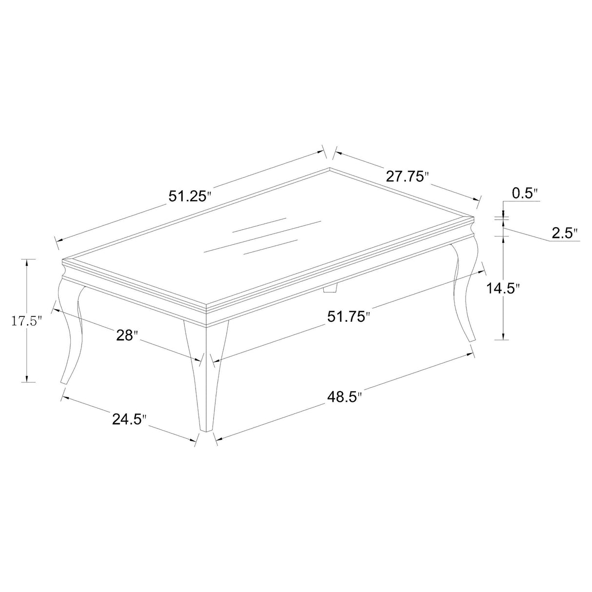 Carone Rectangle Coffee Table White and Chrome