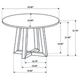 Skylark Round End Table with Marble-like Top Letizia and Light Oak