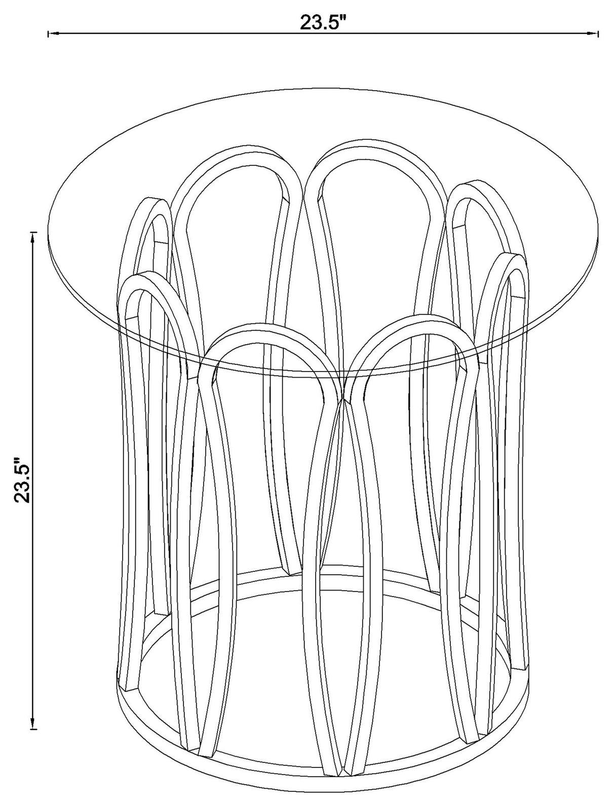 Monett Round End Table Chocolate Chrome and Clear