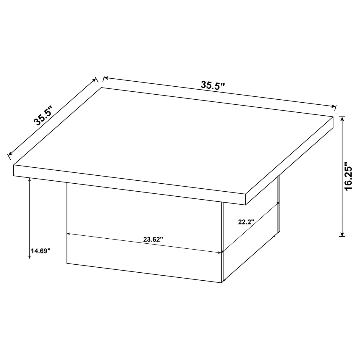 Devar Square Engineered Wood Coffee Table Mango