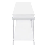 Marcia 1-drawer Wood 60" TV Stand White High Gloss and Chrome