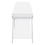 Marcia 1-drawer Wood 60" TV Stand White High Gloss and Chrome