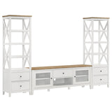 Angela 2-door Wooden 67" TV Stand Brown and White