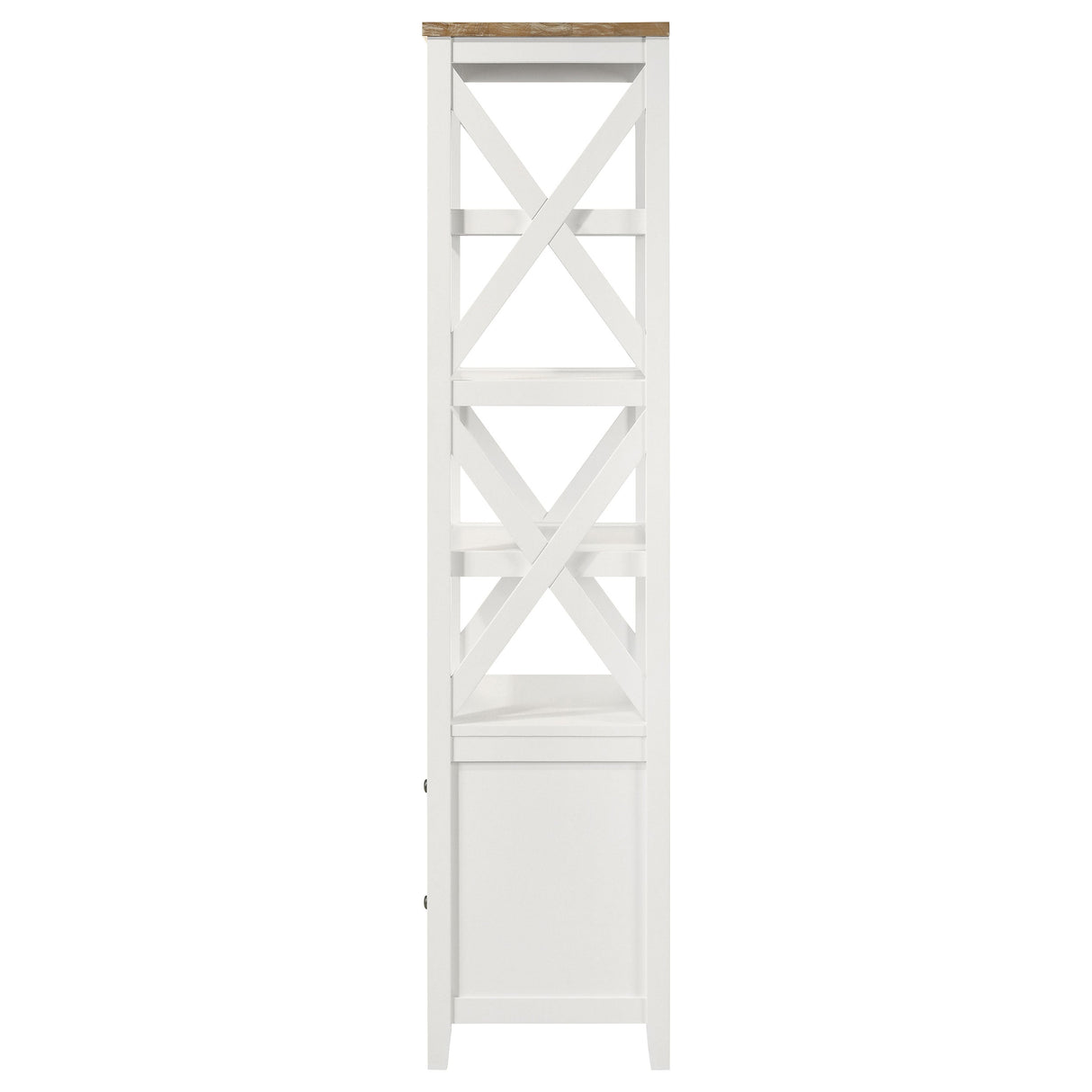 Angela 4-shelf Wooden Media Tower with Drawers Brown and White