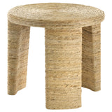 Artina Woven Rattan Round End Table Natural Brown