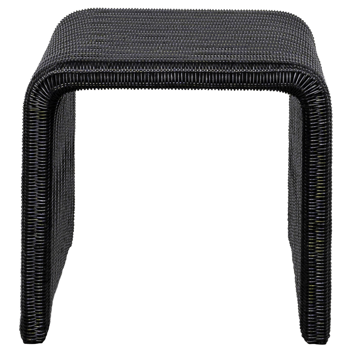 Cahya Woven Rattan Sqaure End Table Black