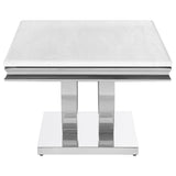 Kerwin U-base Rectangle Coffee Table White and Chrome