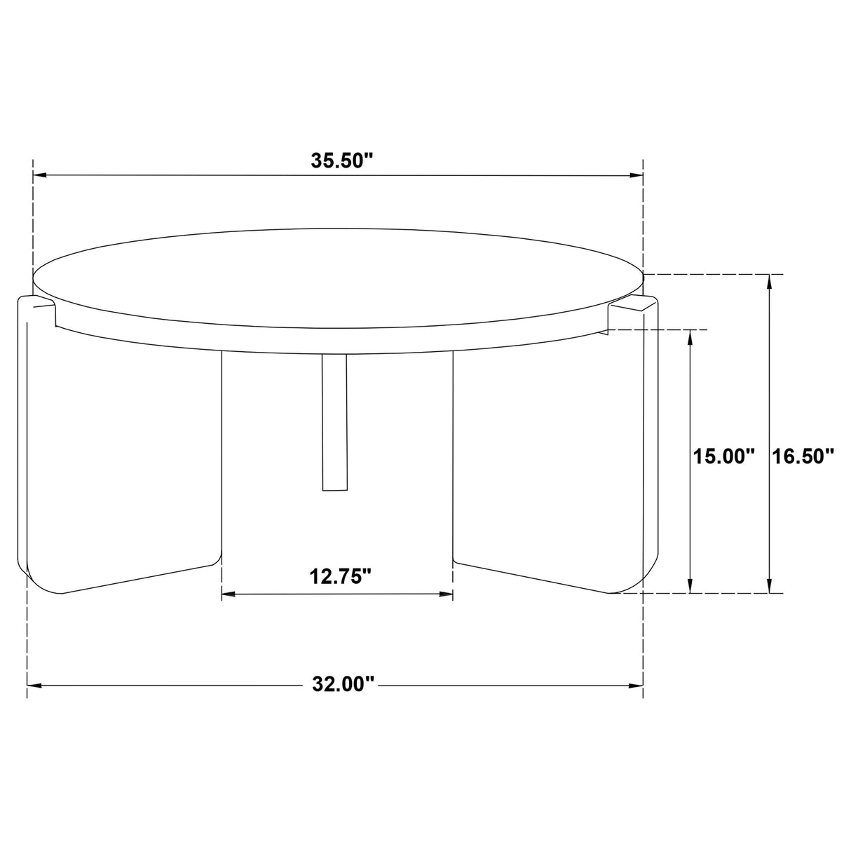 Cordova Round Solid Wood Coffee Table Black