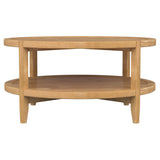 Camillo Round Solid Wood Coffee Table Maple Brown