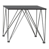 Chalet Square End Table with Glass Top Chrome and Grey