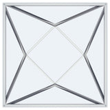 Brittania Square Glass Top Geometric End Table Nickel