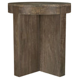 Kinkaid Round Solid Mango Wood End Table Brown