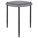 Rosalie Round Smoked Glass Top End Table Sandy Black