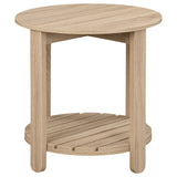 Fowler 1-shelf Round Engineered Wood Side End Table Natural