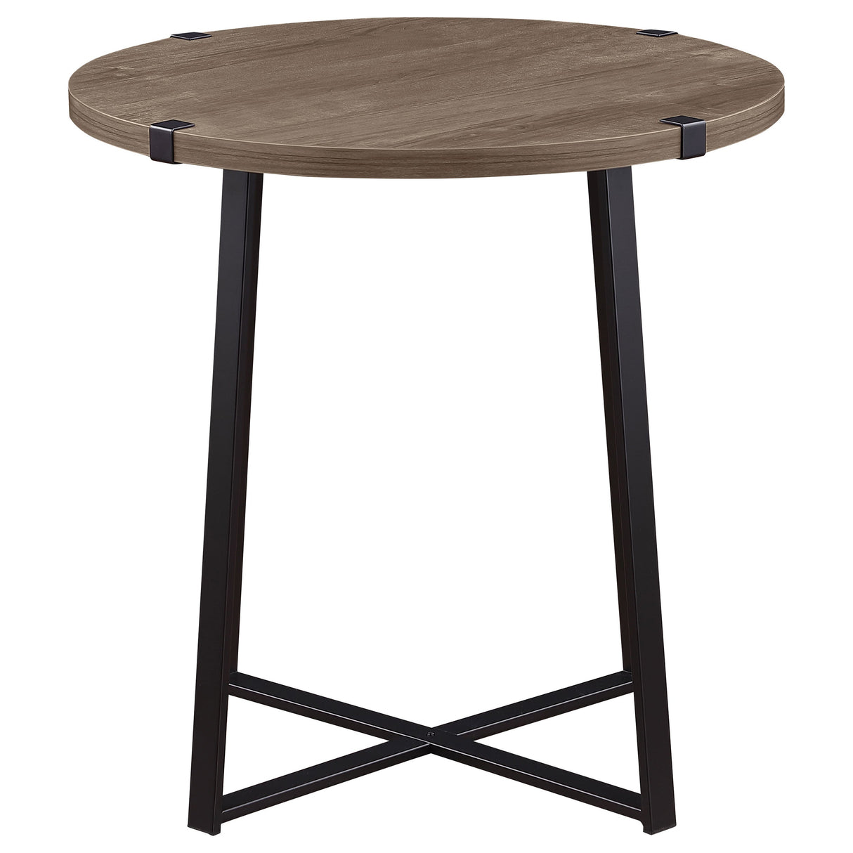 Marcus Round Engineered Wood Side End Table Grey