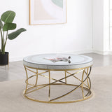 Elise Round Mirror Top Stainless Steel Coffee Table Gold