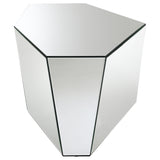 Capella Mirrored Abstract Geometric End Table Silver