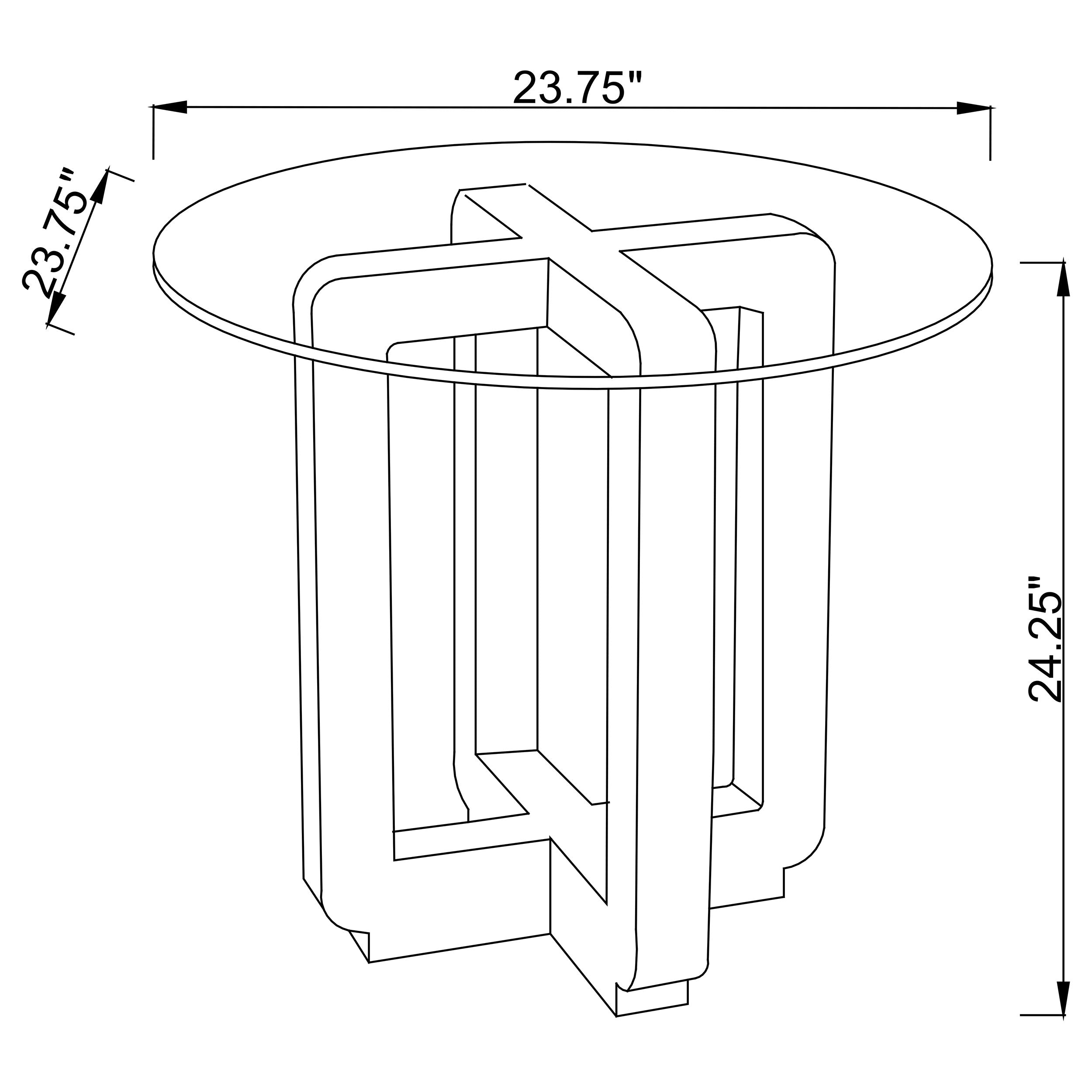 Acklin Round Clear Glass Top Side End Table Black