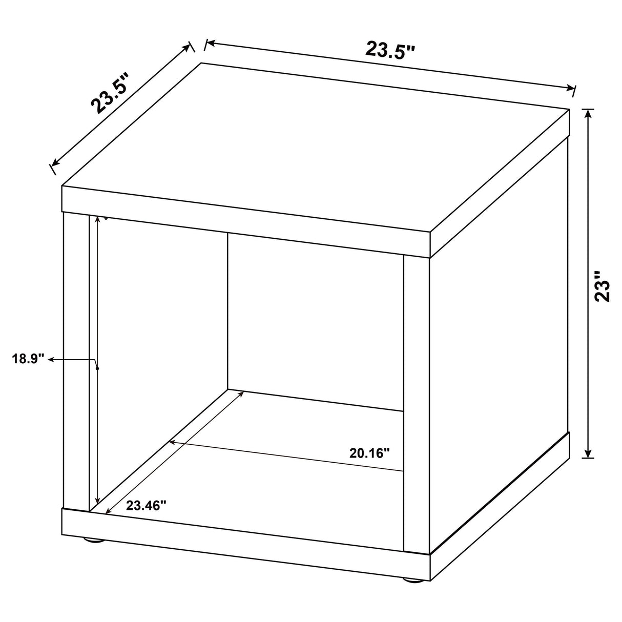 Frisco Square Engineered Wood Side End Table Distressed Pine