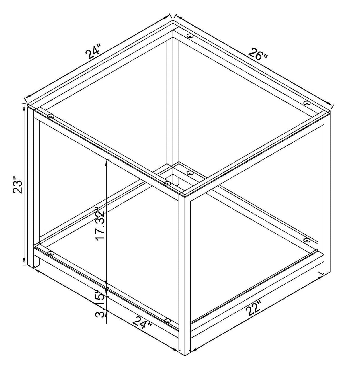 Trini End Table with Glass Shelf Black Nickel