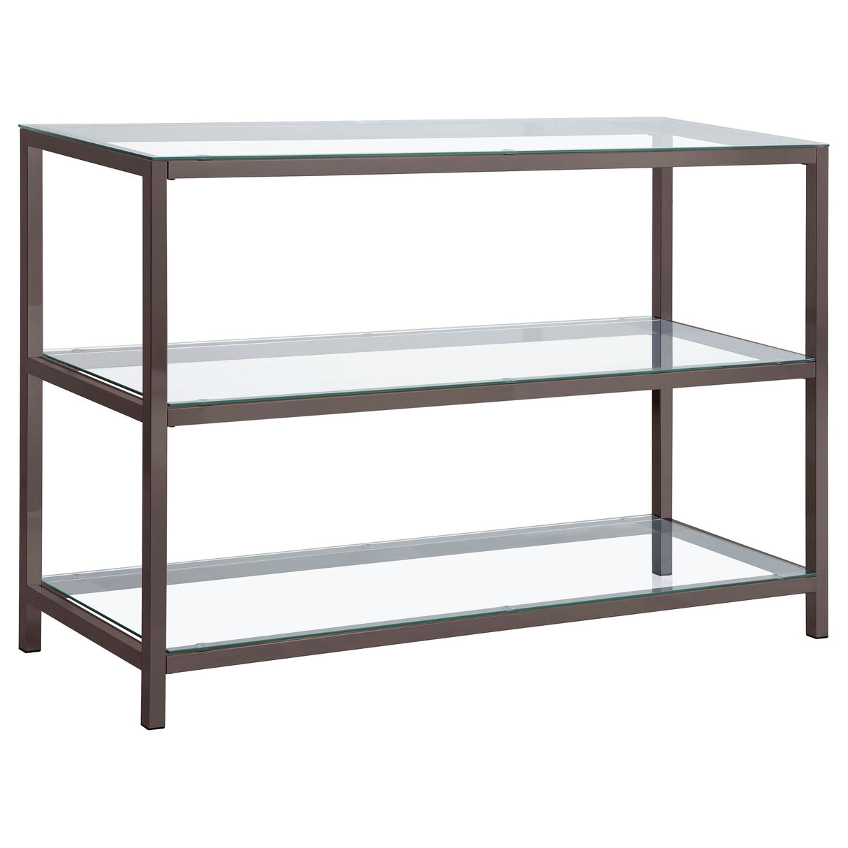 Trini Sofa Table with Glass Shelf Black Nickel