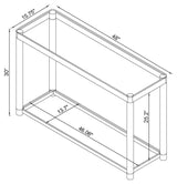 Anne Sofa Table with Lower Shelf Chrome and Clear