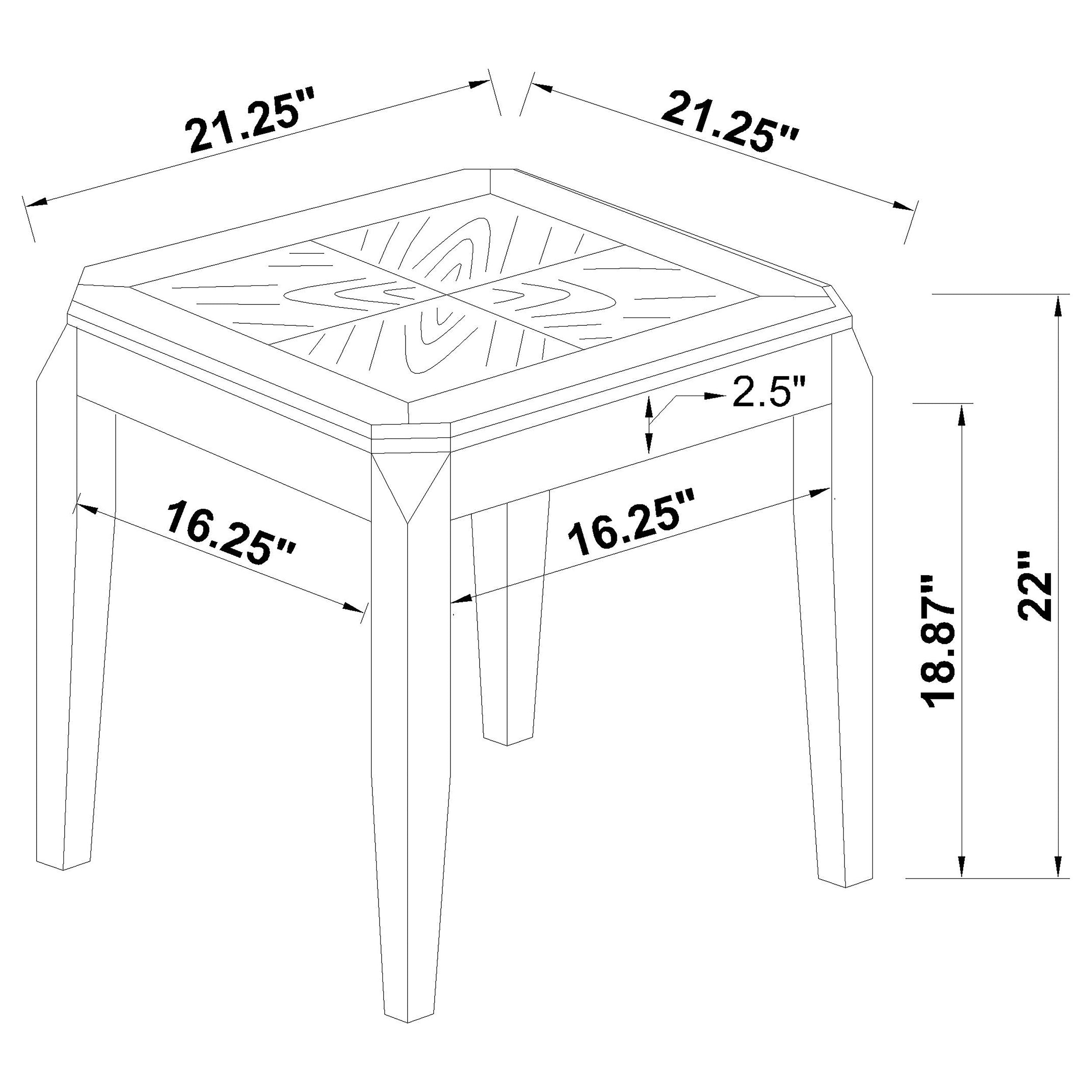 Baylor Square End Table Walnut