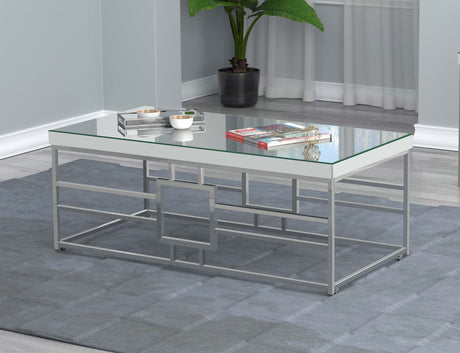 Dafina Geometric Frame Rectangular Coffee Table Chrome