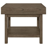 Owen Rectangle End Table with Shelf Wheat Brown