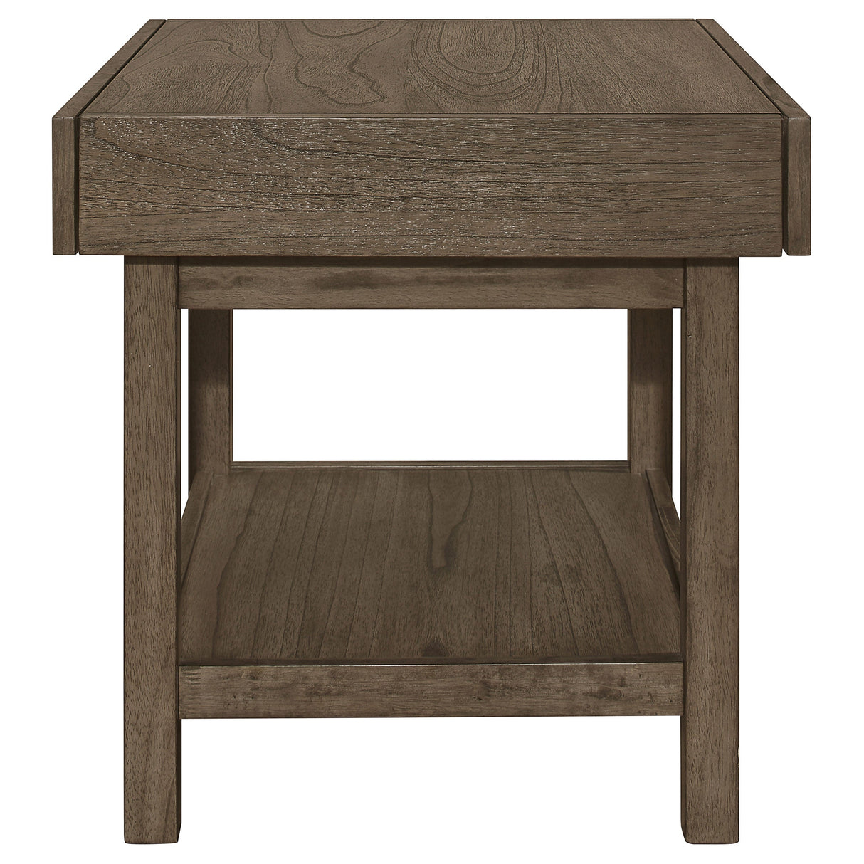 Owen Rectangle End Table with Shelf Wheat Brown