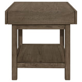 Owen Rectangle End Table with Shelf Wheat Brown