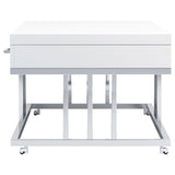 Dalya 2-drawer Rectangular Coffee Table Glossy White and Chrome