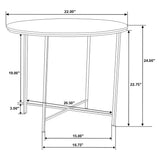 Ellison Round X-cross End Table White and Gold