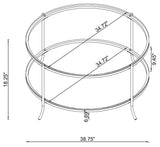 Laurie Glass Top Round Coffee Table Black Nickel and Clear