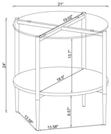 Cadee Round Glass Top End Table Clear and Chrome