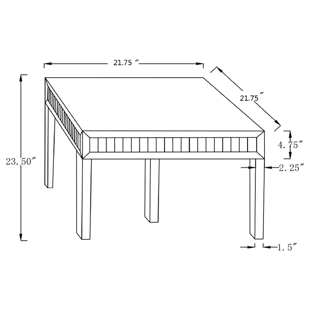 Whitfield Square End Table Silver