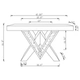 Taffeta V-shaped Sofa Table with Glass Top Silver